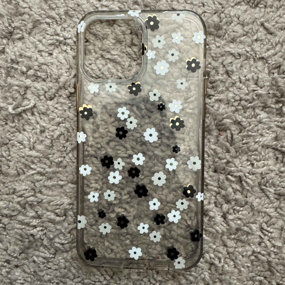 Black & white flower 13 pro max case